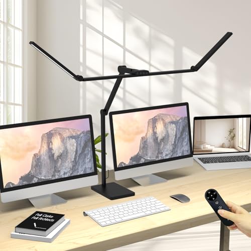 Black Architect Desk Lamp 36W 3000LM Dimmable Overhead Table Light with Remote