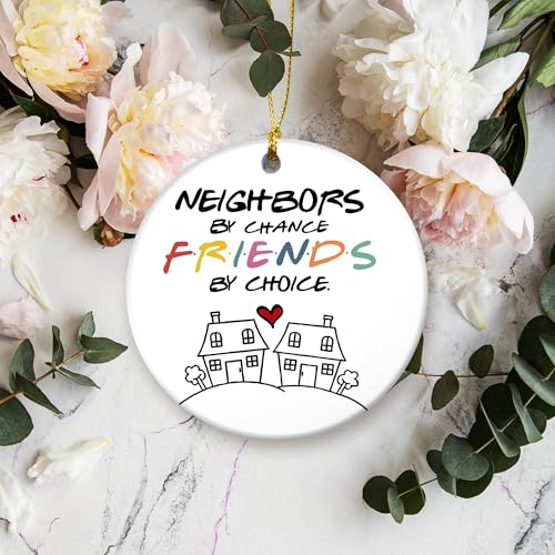 Colorful Friends Friendship Christmas Ornament 2024 | Neighbors By Chance, Friends By Choice, Ceramic Gift