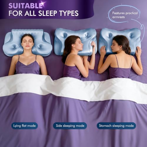 Dayme Orthopedic Memory Foam Pillow - Cooling Cervical Neck Support, Blue