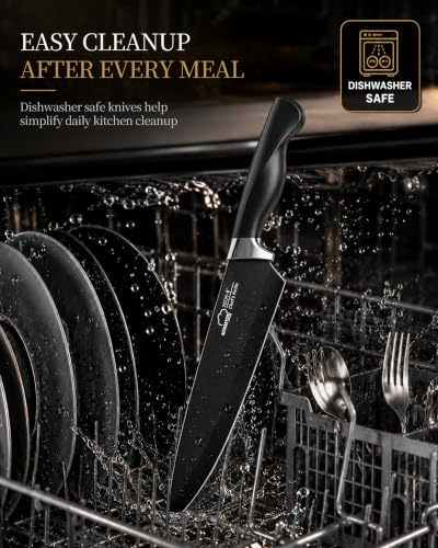 15-Piece Kitchen Knife Set with Block - Sharp Stainless Steel Blades