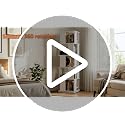 White 5-Tier Rotating Bookshelf Tower, 360° Spinning Book Shelf