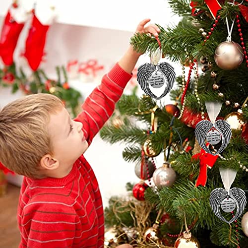 Christmas Memorial Ornaments Angel Wings, I Have a Angel Watching Over Me I Call Her Mom in Memory of Loved One in Heaven Loss of a Mother Christmas Tree Hanging Pendant Sympathy Gifts