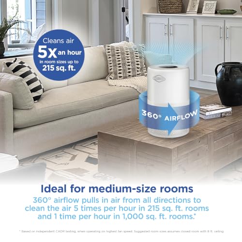Clorox Medium Room Turbo Air Purifier with True HEPA Filter - Covers 1000 Sq Ft