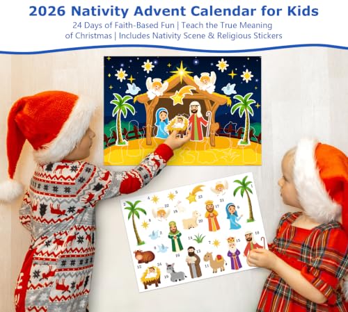 BIZIBAFF A-Style1 Nativity Advent Calendar 2026 Religious Christian Scene