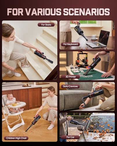 Cordless Handheld Vacuum Cleaner with LED Touch Screen & 4-in-1 Accessories