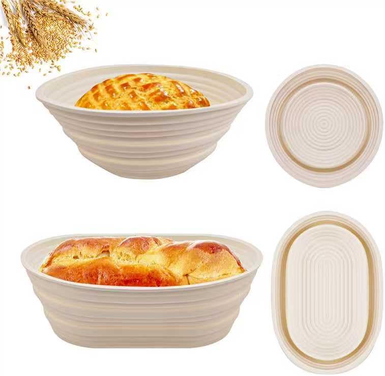 Skiennix Silicone Banneton Bread Proofing Baskets - 10" Oval & 9" Round Non-Stick Dough Bowls | BPA-Free Sourdough Baking Supplies