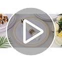 WELLIFE 210 Piece Gold Plastic Dinnerware Set, Include: 30 Dinner