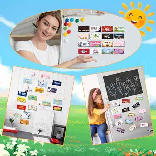 Holiday Calendar Refrigerator Magnets - 42Pcs Halloween Veterans Day Thanksgiving Christmas Fridge Holiday Magnet Seasonal Magnetic Calendar for for Home Classroom Festival Whiteboard