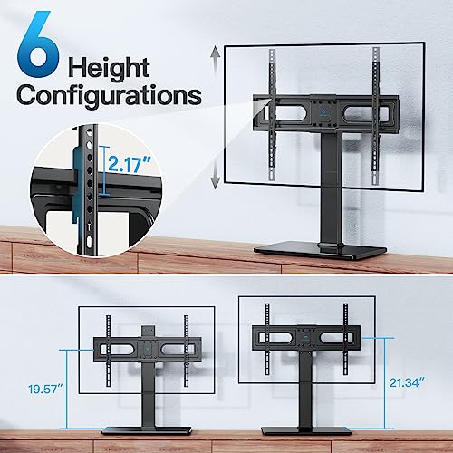PERLESMITH Universal Swivel TV Stand for 37-80 Inch Flat & Curved TVs, Holds Up to 99lbs