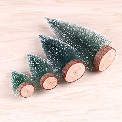 Mini Wooden Christmas Trees Set - Snow-Tipped Holiday Decor for Tabletop & Centerpieces
