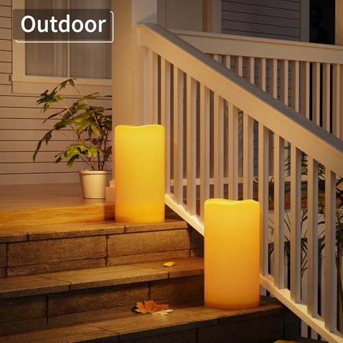 CAMCLIM 12" Flameless Outdoor Candles Set of 2 – Ivory Variation