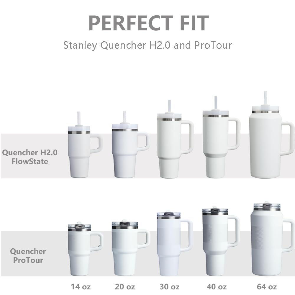 Dreamfocus 40 oz Leak Proof Flip Straw Lid Replacement for Stanley 40 oz Quencher H2.0 and ProTour Tumbler