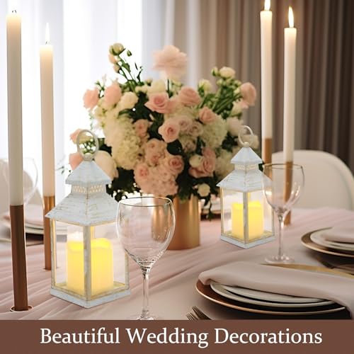 Sumind 8 Pack 9" Decorative Lanterns with Flameless Candles