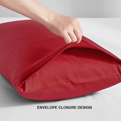 FLXXIE King Pillow Cases - Soft Microfiber Covers, Wrinkle & Fade Resistant, 20x36, Wine Red | Set of 2