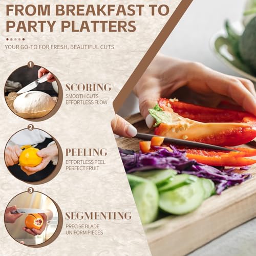Huusk Paring Knife Set - Razor Sharp 5-Inch Utility & 3.5-Inch Fruit Peeling Knives