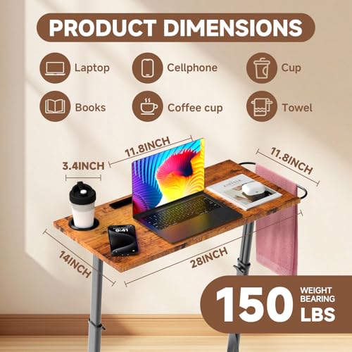 Adjustable Treadmill Desk Stand for Walking, Cycling & Workstation - Rustic Brown