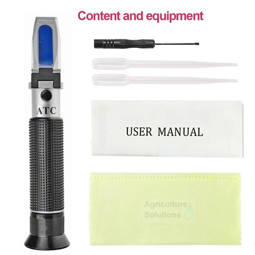 Agriculture Solutions Alcohol Refractometer for Spirit Alcohol Volume Percent Measurement with Automatic Temperature Compensation (ATC), Range 0-80% v/v.
