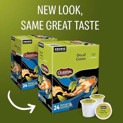 Celestial Seasonings Decaf Green Tea K-Cup Pods - 96 Count, Single-Serve Keurig Compatible