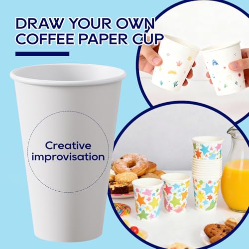 LITOPAK 210 Pack 16 oz Paper Cups, White Disposable Coffee Cups