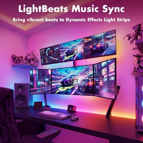 65.6FT RGB LED Strip Lights for Bedroom Smart Control & Music Sync