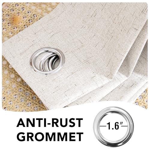 H.VERSAILTEX 100% Blackout Linen Curtains - Ivory, 52"W x 84"L, Pack of 2