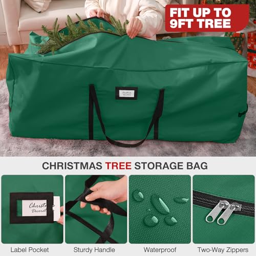 KPX 3 Pack Christmas Tree Storage Bag for 9 Ft Artificial Tree Waterproof & Reinforced Handles