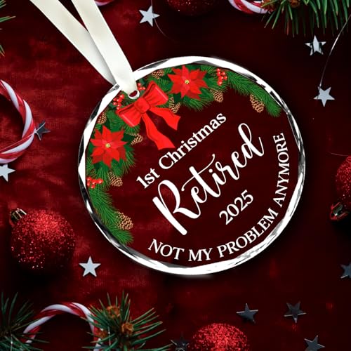 NewEleven Retirement Ornament - Funny Retirement Gifts for Woman - Christmas Tree Decoration for Mom, Nurse, Teacher, Coworker & Friends