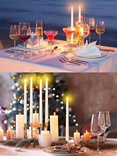 Treela Ivory Flameless LED Taper Candles Bulk 11 Inch Classic Safe Decor