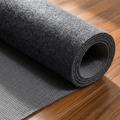 Non Slip Rug Pad 5x7 Ft - 1/4 Inch Thick Felt and Rubber Backing, Carpet Padding for Hardwood Floors - Rectangular Variation