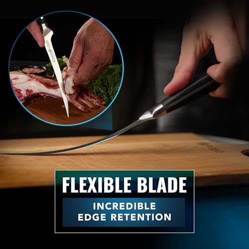 7-Inch Flexible Fish & Meat Fillet Knife - Razor-Sharp Boning Knife with Pakkawood Handle