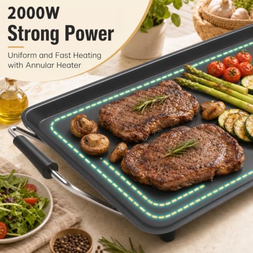 DORTALA 35-Inch Large Electric Griddle 2000W Nonstick Flat Top Cooker