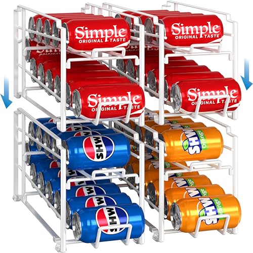 Simple Houseware 4-Pack Stackable Can Dispenser Organizer - White