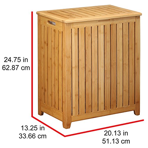 Laundry Hamper - Oceanstar Spa-Style Bamboo Laundry Storage with Canvas Liner - Variation of THIS listing