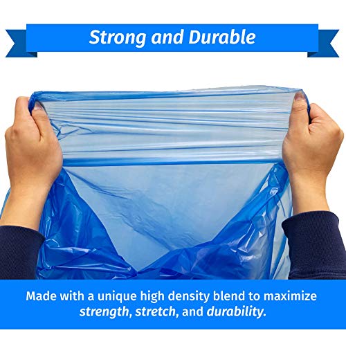 40-45 Gallon Recycling Trash Bags - Blue 200 Count Bulk Recyclable Garbage Liners