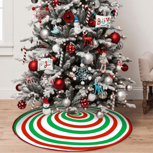 Christmas Tree Skirt 36 Inch Farmhouse Red Green Decorations