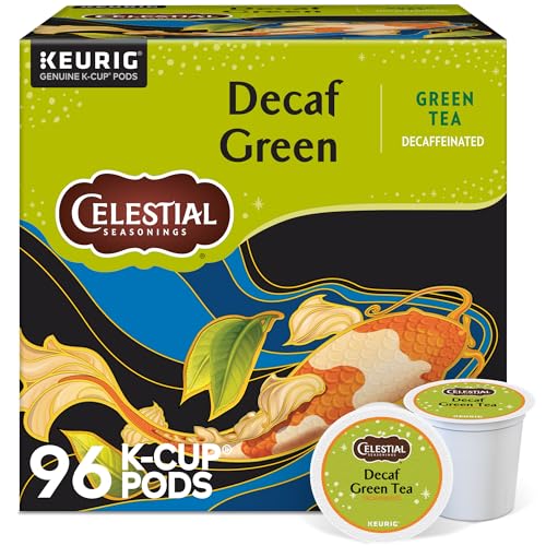 Celestial Seasonings Decaf Green Tea K-Cup Pods - 96 Count, Single-Serve Keurig Compatible