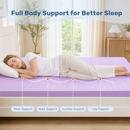 Sweetcrispy 3 Inch King Cooling Gel Memory Foam Mattress Topper - Breathable Support