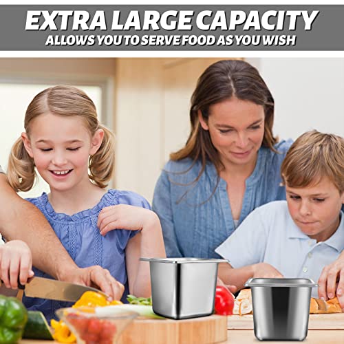 Rtteri 22-Piece 1/6 Size Deep Stainless Steel Hotel Steam Table Pan Set with Tongs & Spoons