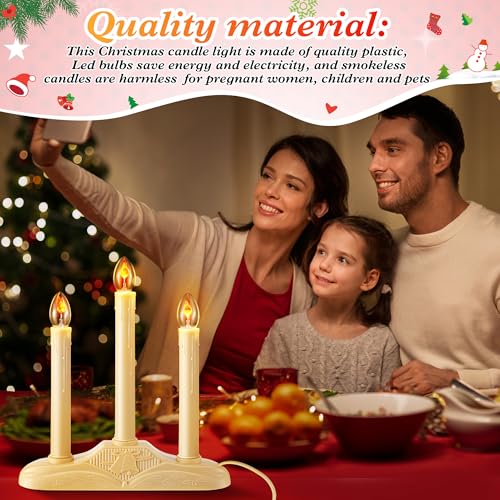 Meonum 1 Set 5 Electric Window Candles with Flame Effect for Christmas Decor - Flame Variant
