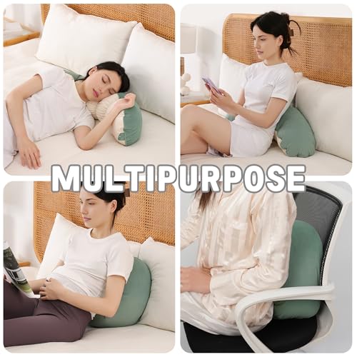Long Body Pillow for Adults - Green-White 29.5" Bolster Sleeping Support