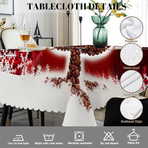 Swono Christmas Tree Tablecloth 52x70 Inch Washable Holiday Placemats Plaid Decor
