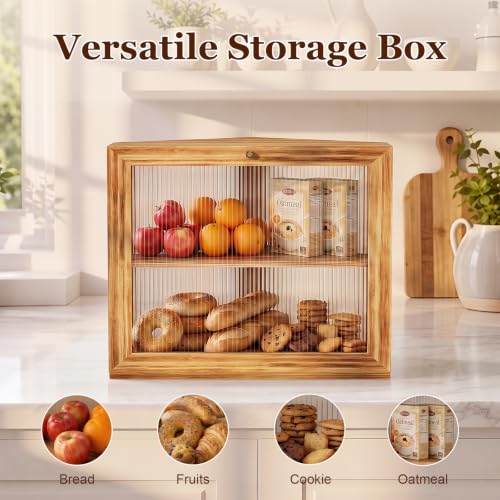 Corner Bread Box for Kitchen Countertop, Large Capacity Storage