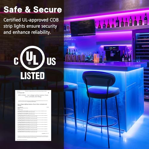 RGB COB LED Strip Light Kit 16.4ft Dimmable Color Changing Ambient Lighting - Multicolor