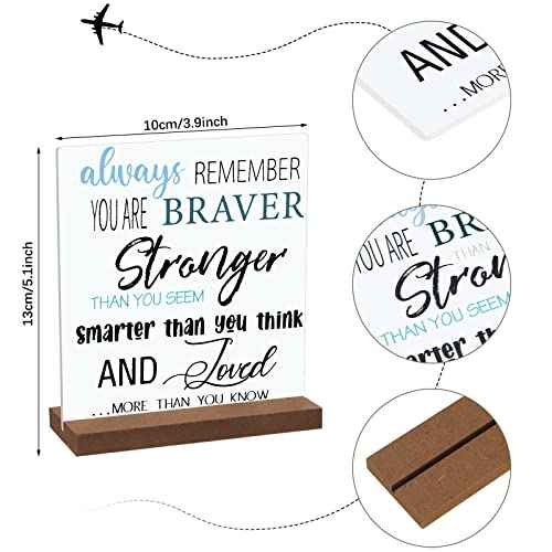 4 Pcs Inspirational Gifts Desk Decor Office Positive Motivational Quotes Employee Appreciation Gifts Wooden Plaque Sign with Stand Decoration for Home Table Shelf Thanksgiving Christmas(Classic Style)