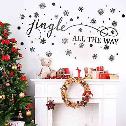 Chinco 4 Sheets Christmas Wall Decal Decor Santa Reindeer Snowflake Window Clings Vinyl Wall Art Decal Removable for Christmas Party Supplies Home Window Decor