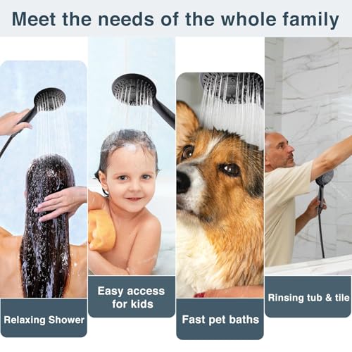 BRIGHT SHOWERS 2.5 GPM Oil-Rubbed Bronze Handheld Shower Head with 9 Spray Settings & 60-Inch Hose