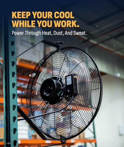 Wall Mount Fan 18 Inch - Heavy Duty Industrial Shop Garage Fan - NewAir Variation