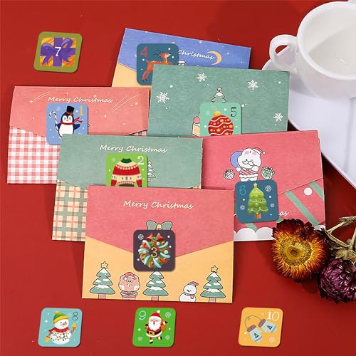 Lucleag 250PCS Christmas Advent Calendar Number Stickers for Kids,