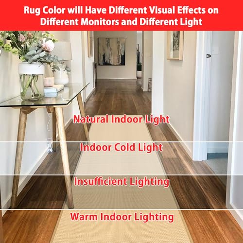 Long Beige Runner Rug 20 ft Non Slip Water Absorbent Indoor Hallway Mat - Variation: Beige / 2'4" x 20'