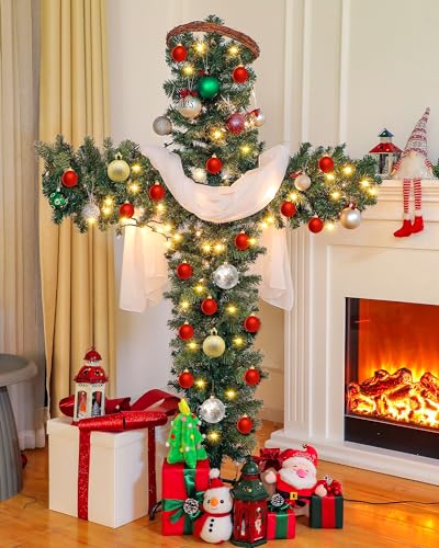 Leyndo 4 ft Cross Christmas Tree with Lights - Prelit Artificial Xmas Decor